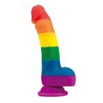 Gökkuşağı Renkli 20 cm Vantuzlu Dildo Penis