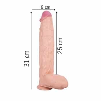 Ten Rengi Vantuzlu Büyük Boy Kalın Dildo